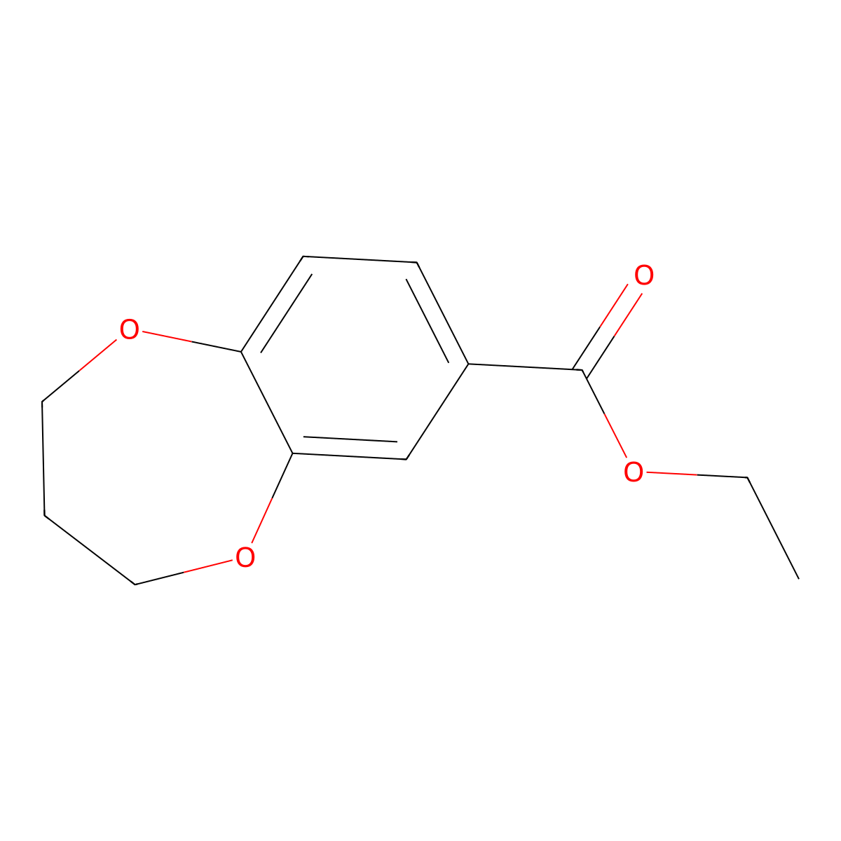 Ethyl 3,4-dihydro-2H-benzo[b][1,4]dioxepine-7-carboxylate molecular structure, CAS 20986-39-4