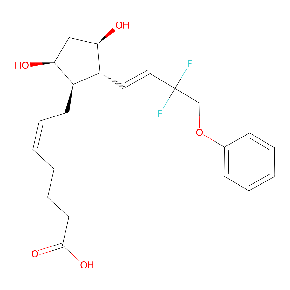 Tafluprost acid molecular structure, CAS 209860-88-8