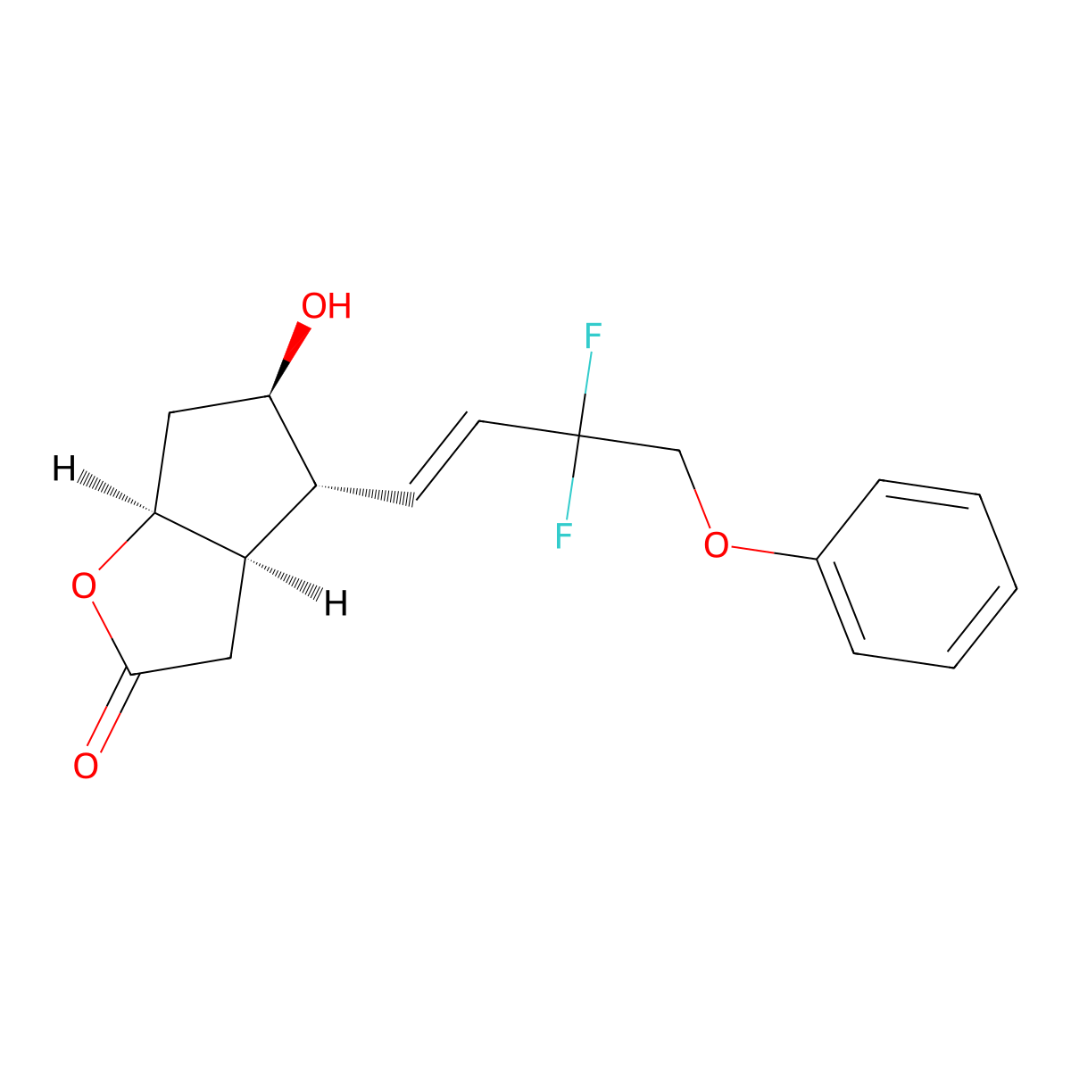 (3aR,4R,5R,6aS)-4-((E)-3,3-Difluoro-4-phenoxybut-1-en-1-yl)-5-hydroxyhexahydro-2H-cyclopenta[b]furan-2-one molecular structure, CAS 209861-01-8