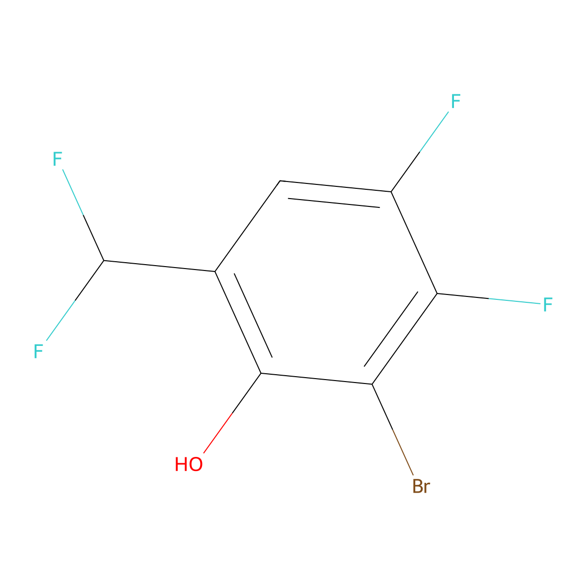 2-Bromo-6-(difluoromethyl)-3,4-difluorophenol molecular structure, CAS 2098626-83-4