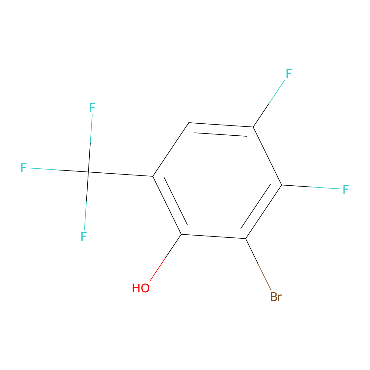 2-Bromo-3,4-difluoro-6-(trifluoromethyl)phenol molecular structure, CAS 2098626-86-7