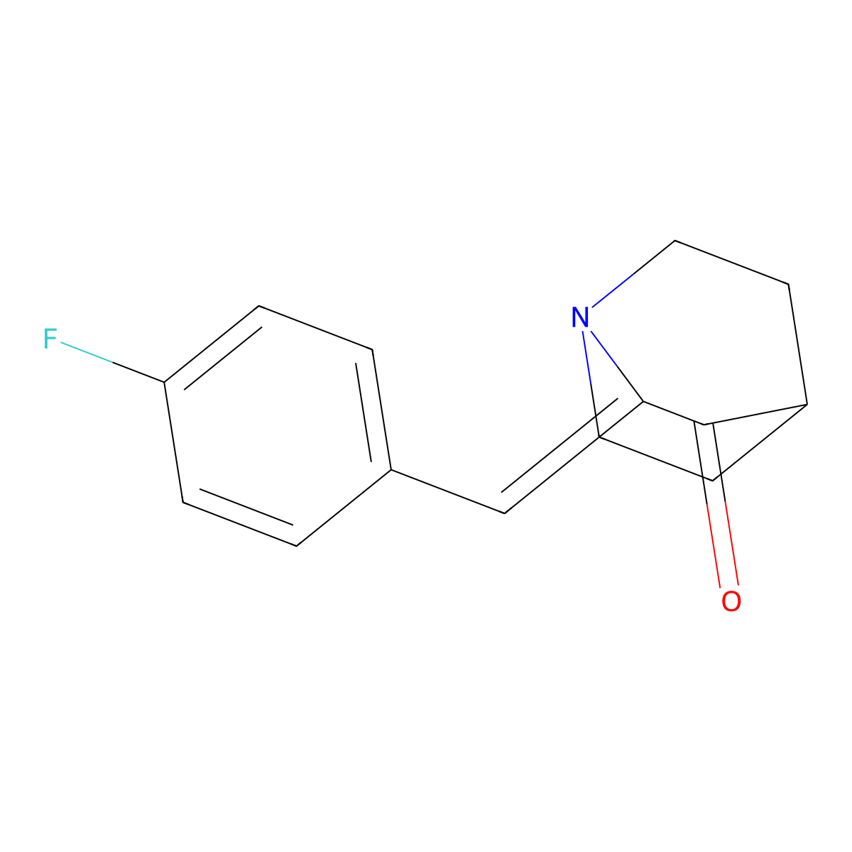 (2Z)-2-[(4-fluorophenyl)methylidene]-1-azabicyclo[2.2.2]octan-3-one molecular structure, CAS 209863-77-4
