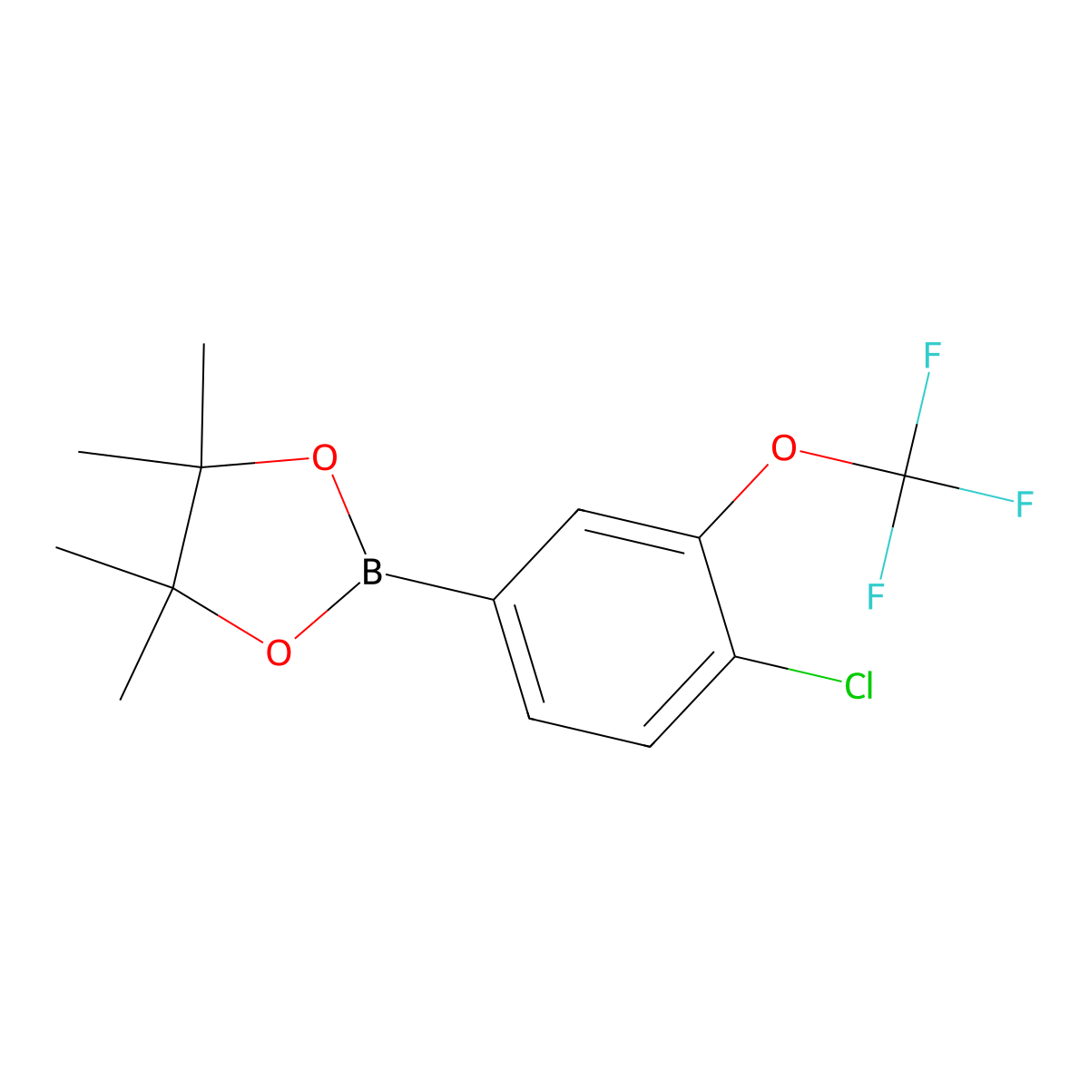 2-(4-Chloro-3-(trifluoromethoxy)phenyl)-4,4,5,5-tetramethyl-1,3,2-dioxaborolane molecular structure, CAS 2098632-65-4