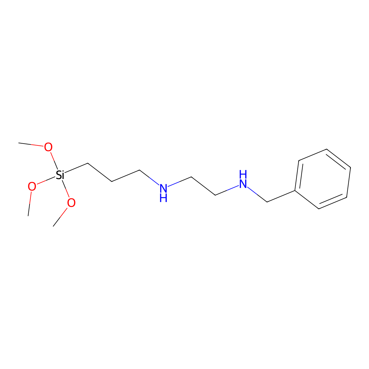 N'-benzyl-N-(3-trimethoxysilylpropyl)ethane-1,2-diamine molecular structure, CAS 209866-89-7