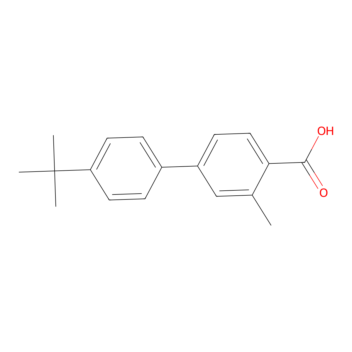 4'-(tert-Butyl)-3-methyl-[1,1'-biphenyl]-4-carboxylic acid molecular structure, CAS 2098662-59-8