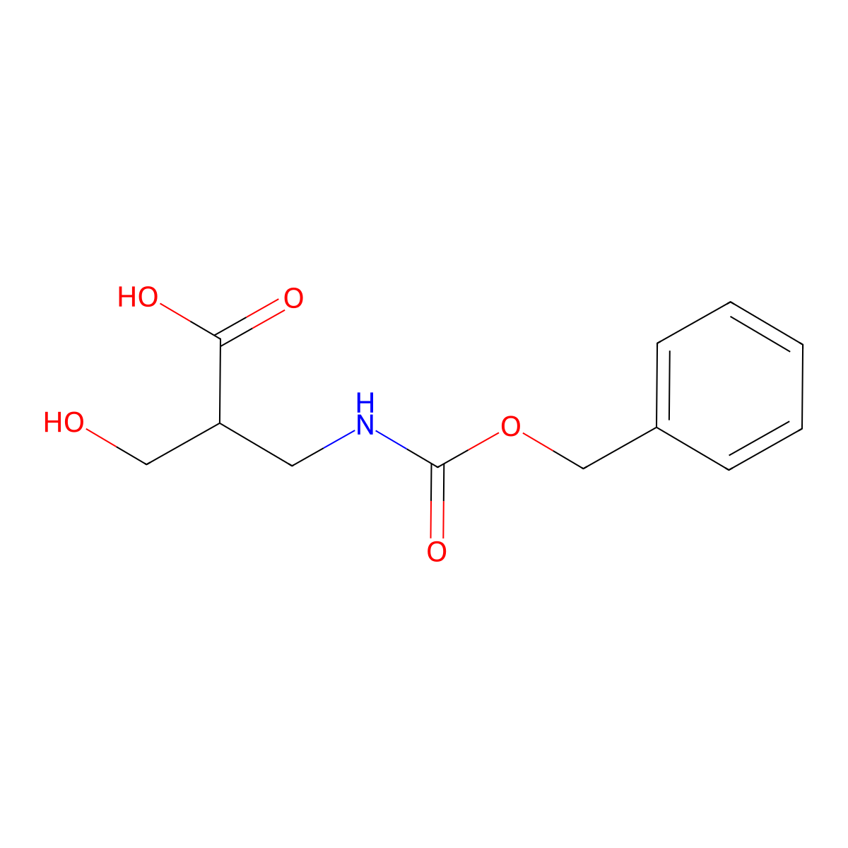 2-({[(Benzyloxy)carbonyl]amino}methyl)-3-hydroxypropanoic acid molecular structure, CAS 2098673-28-8