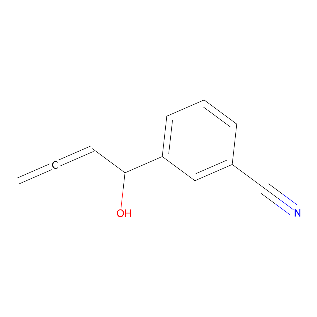3-(1-Hydroxy-2,3-butadien-1-YL)benzonitrile molecular structure, CAS 2098694-27-8