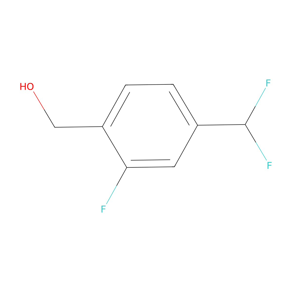 (4-(Difluoromethyl)-2-fluorophenyl)methanol molecular structure, CAS 2098741-37-6