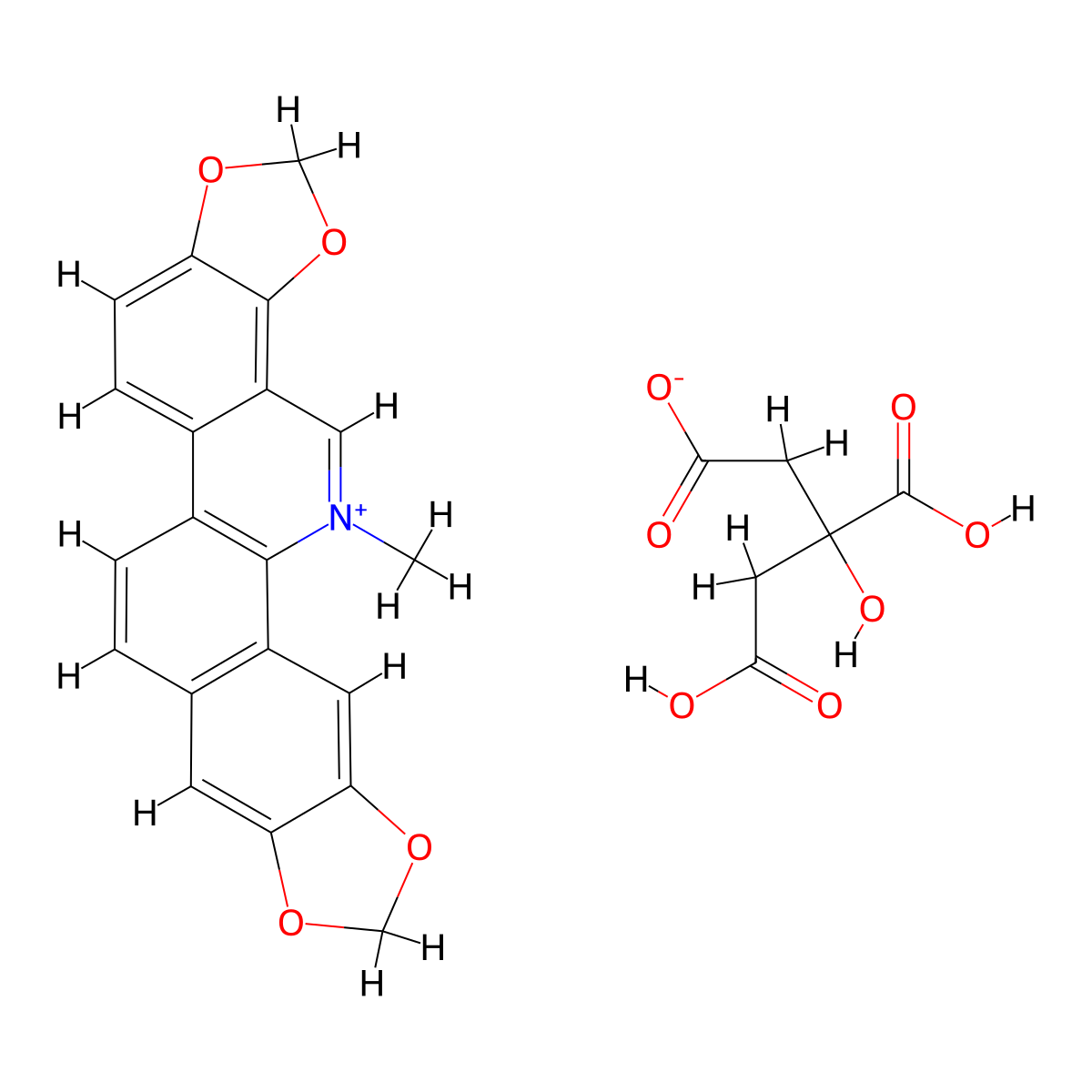 Sanguinarine citrate molecular structure, CAS 2098782-69-3