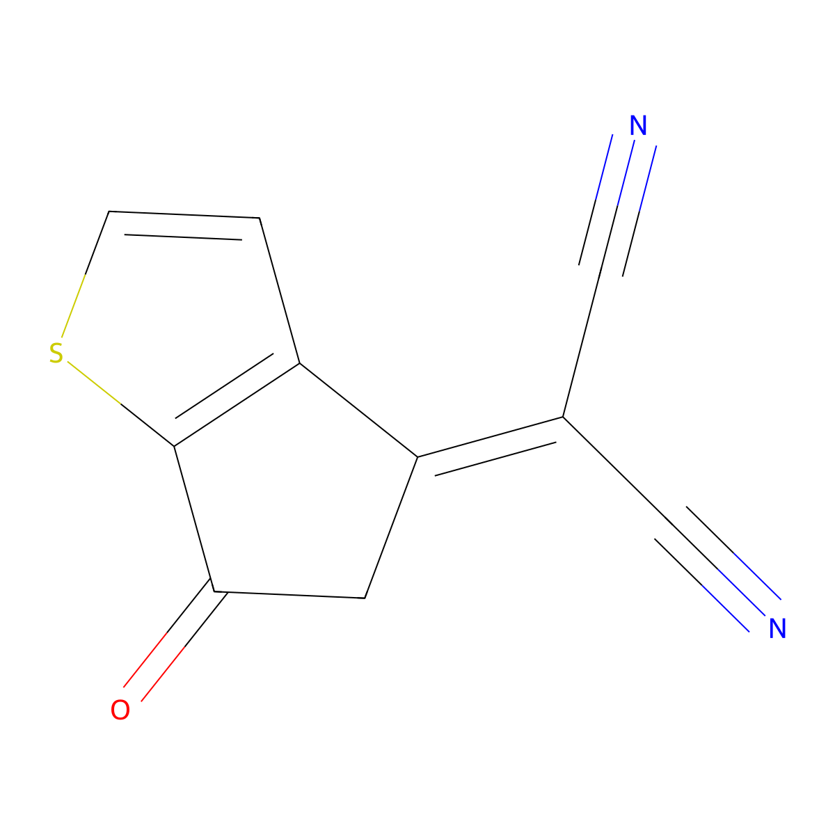 2-(6-Oxo-5,6-dihydro-4H-cyclopenta[b]thiophen-4-ylidene)malononitrile molecular structure, CAS 2098784-70-2