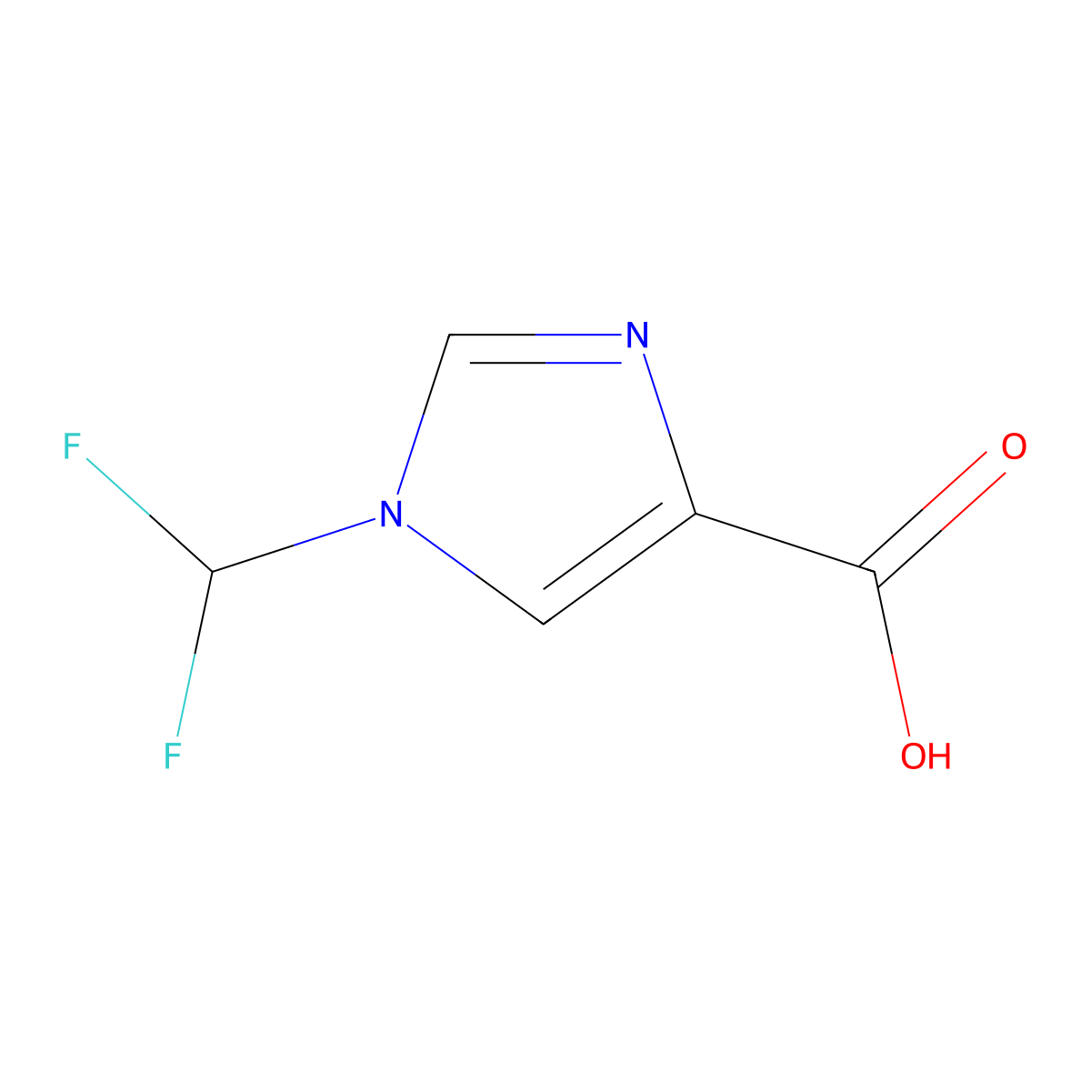 1-(difluoromethyl)-1H-imidazole-4-carboxylic acid molecular structure, CAS 2098794-95-5