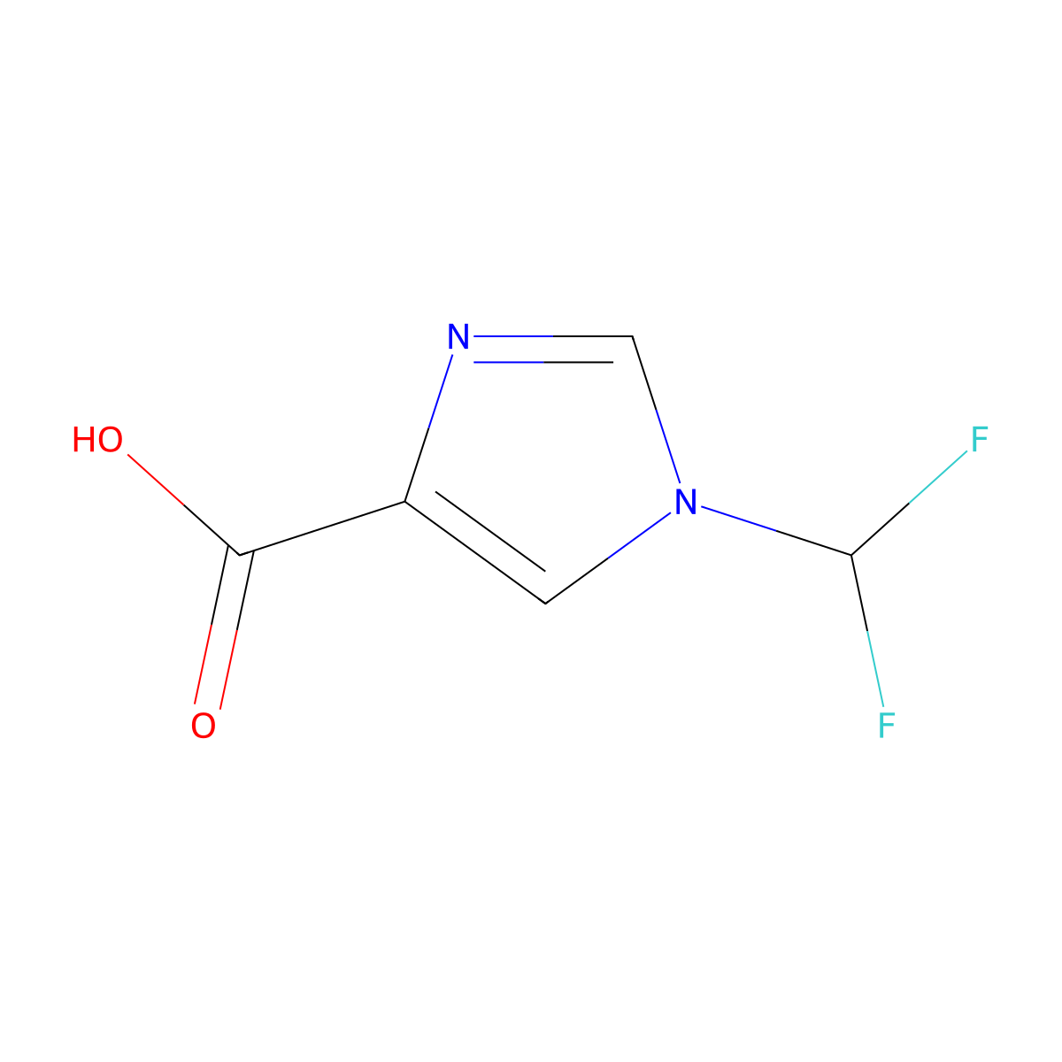 1-(difluoromethyl)-1H-imidazole-4-carboxylic acid molecular structure, CAS 2098794-95-5