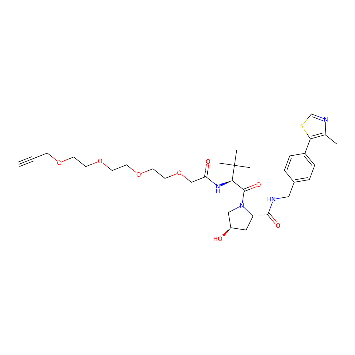 (S,R,S)-AHPC-acetamido-O-PEG3-propargyl molecular structure, CAS 2098799-81-4