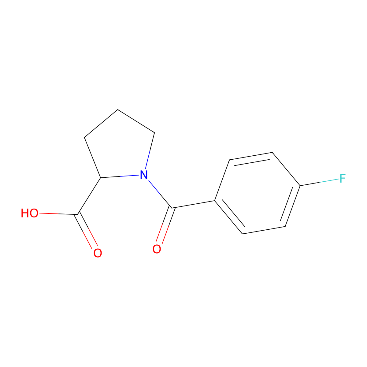 1-(4-Fluorobenzoyl)pyrrolidine-2-carboxylic acid molecular structure, CAS 2098813-19-3