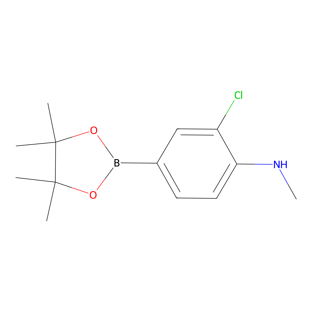 2-Chloro-N-methyl-4-(4,4,5,5-tetramethyl-1,3,2-dioxaborolan-2-YL)aniline molecular structure, CAS 2098813-46-6