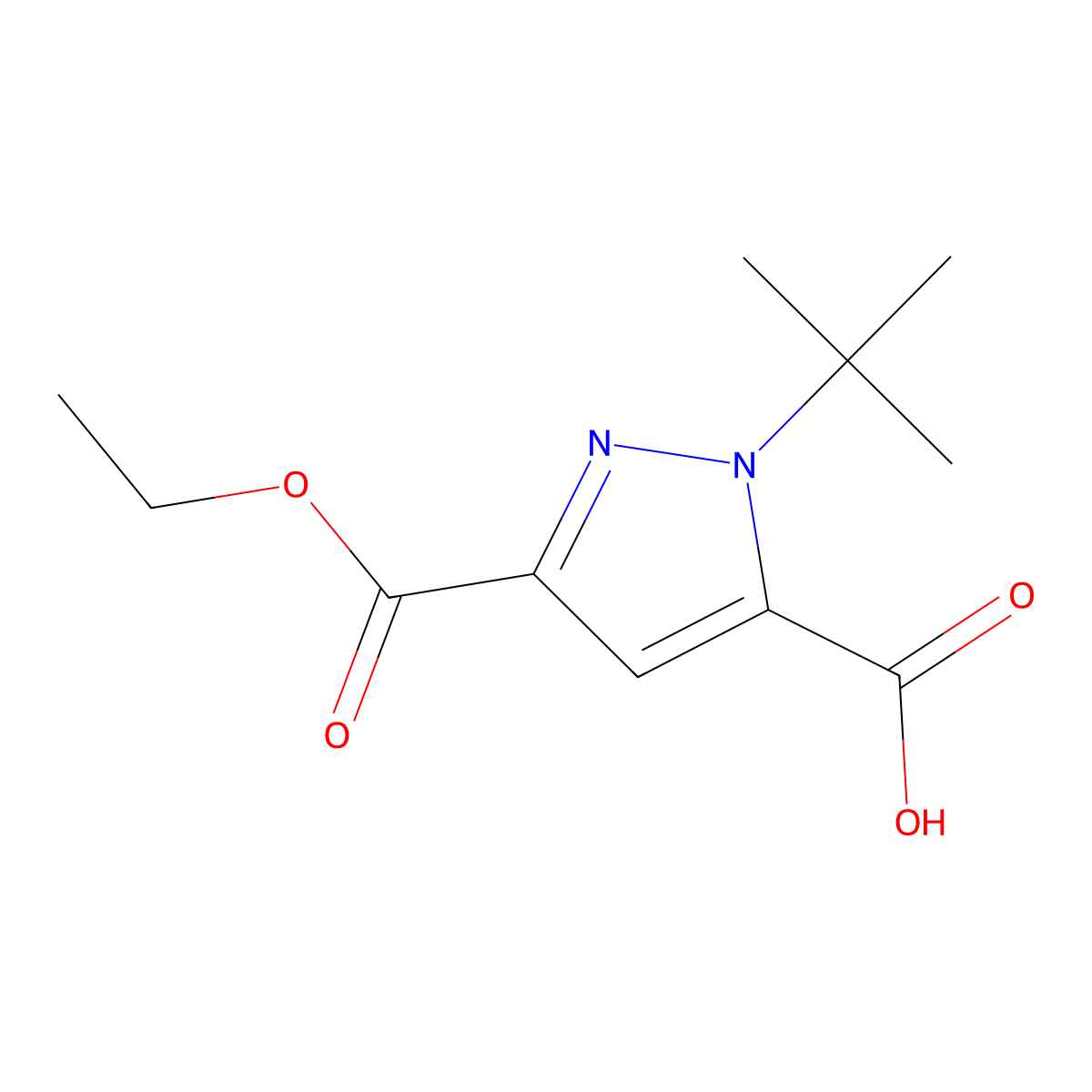 2-tert-Butyl-5-ethoxycarbonyl-pyraZole-3-carboxylic acid molecular structure, CAS 2098857-13-5