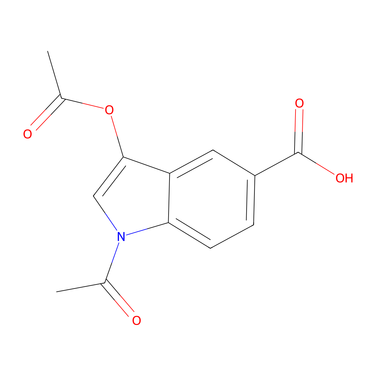 3-acetoxy-1-acetyl-1H-indole-5-carboxylic acid molecular structure, CAS 2098857-64-6