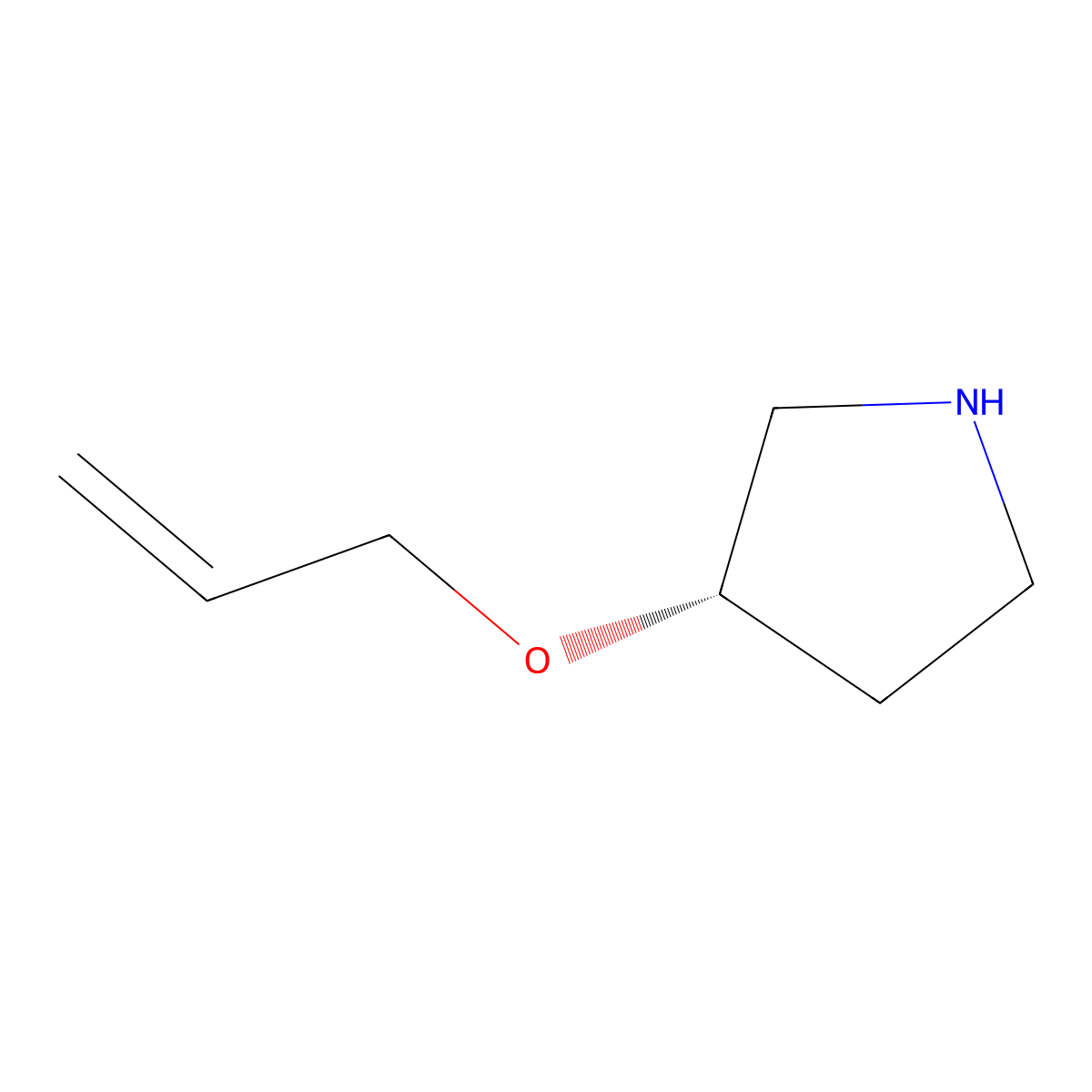 (3S)-3-(prop-2-en-1-yloxy)pyrrolidine molecular structure, CAS 2098886-65-6