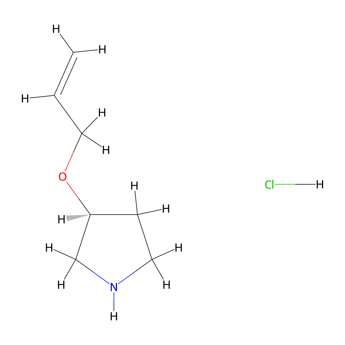 (3S)-3-(prop-2-en-1-yloxy)pyrrolidine hydrochloride molecular structure, CAS 2098886-66-7
