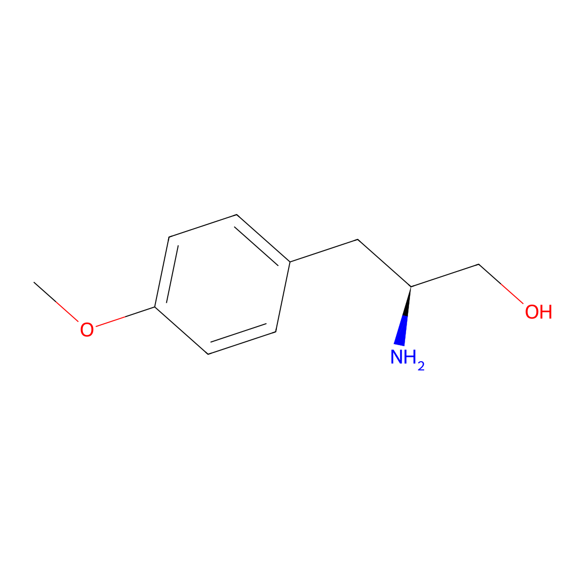 (betaS)-beta-Amino-4-methoxybenzenepropanol molecular structure, CAS 20989-19-9
