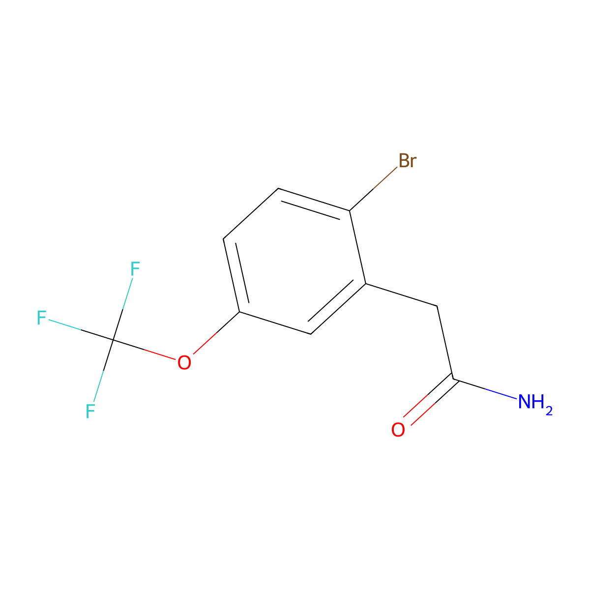 2-Bromo-5-trifluoromethoxyphenylacetamide molecular structure, CAS 2098903-52-5