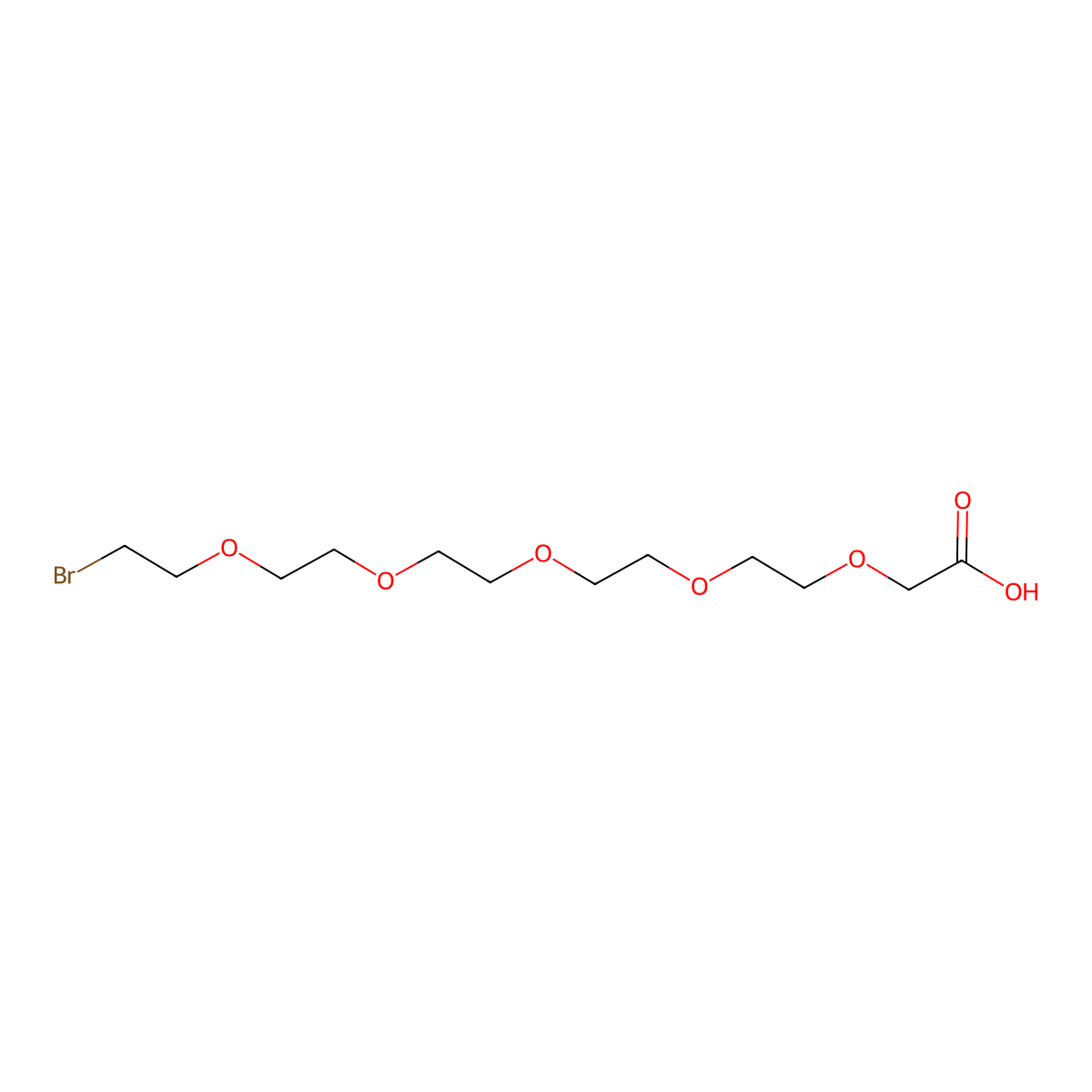 17-Bromo-3,6,9,12,15-pentaoxaheptadecanoic acid molecular structure, CAS 2098982-48-8