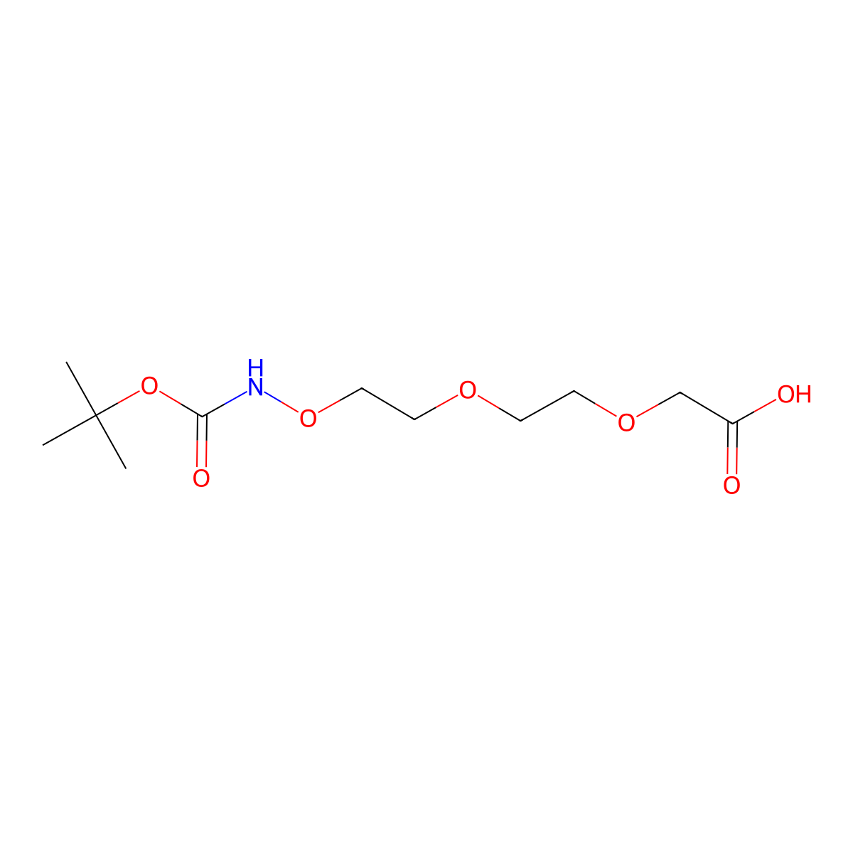 t-Boc-Aminooxy-PEG2-CH2CO2H molecular structure, CAS 2098983-14-1