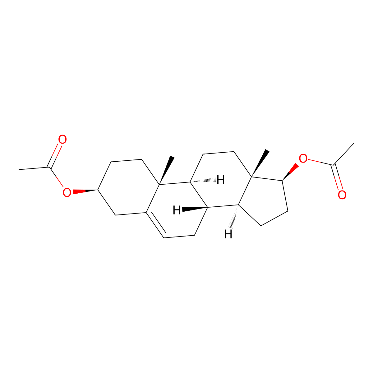 Androstenediol diacetate molecular structure, CAS 2099-26-5