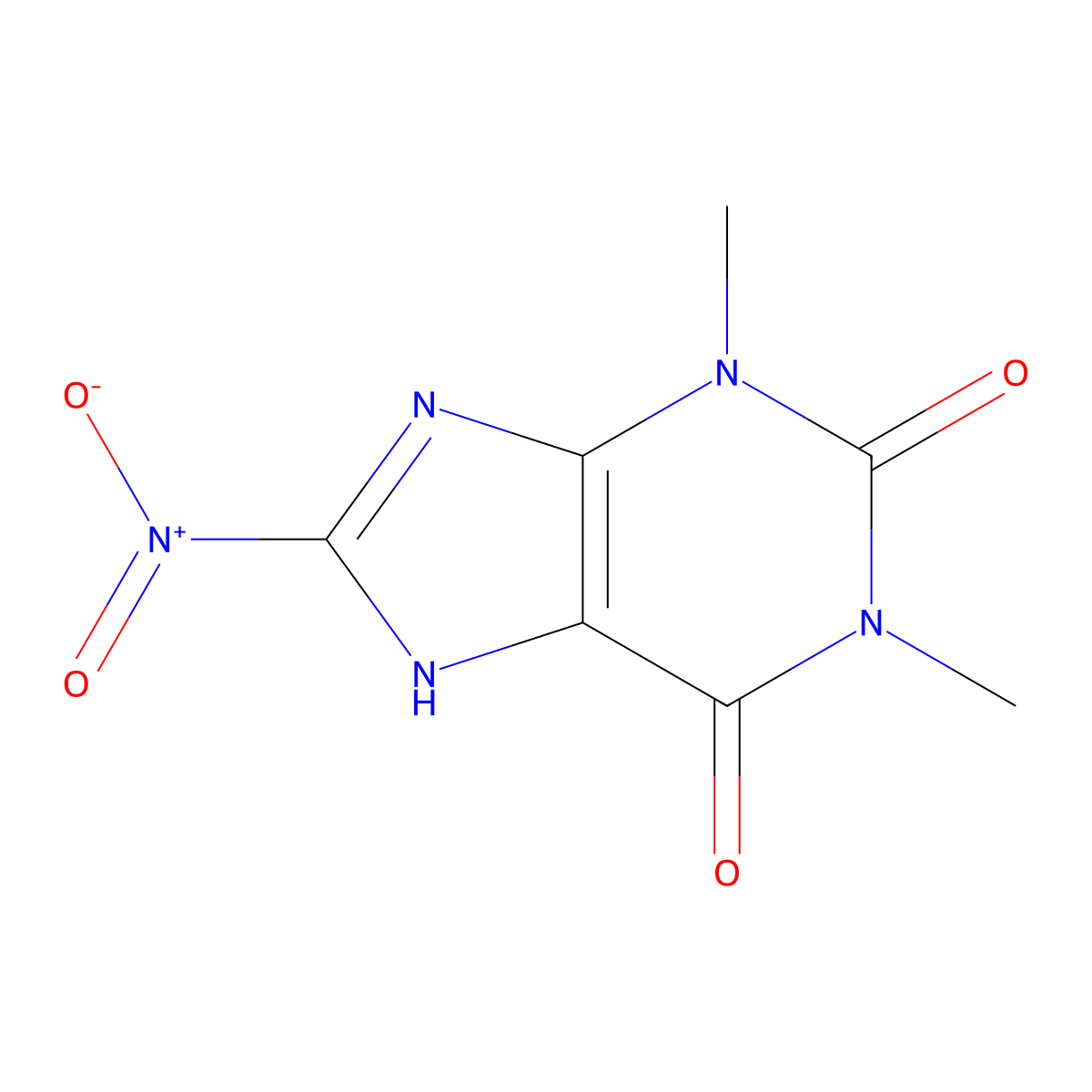 8-Nitrotheophylline molecular structure, CAS 2099-73-2