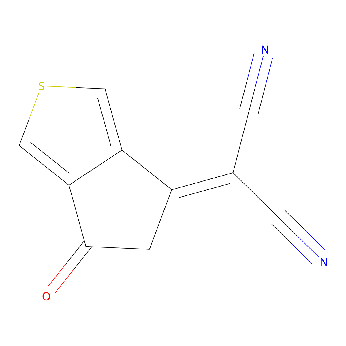 2-(6-Oxo-5,6-dihydro-4H-cyclopenta[c]thiophen-4-ylidene)malononitrile molecular structure, CAS 2099010-83-8