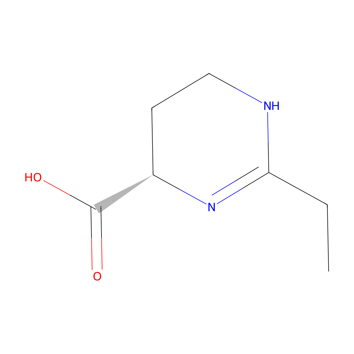 (4S)-2-ethyl-1,4,5,6-tetrahydropyrimidine-4-carboxylic acid molecular structure, CAS 2099030-94-9