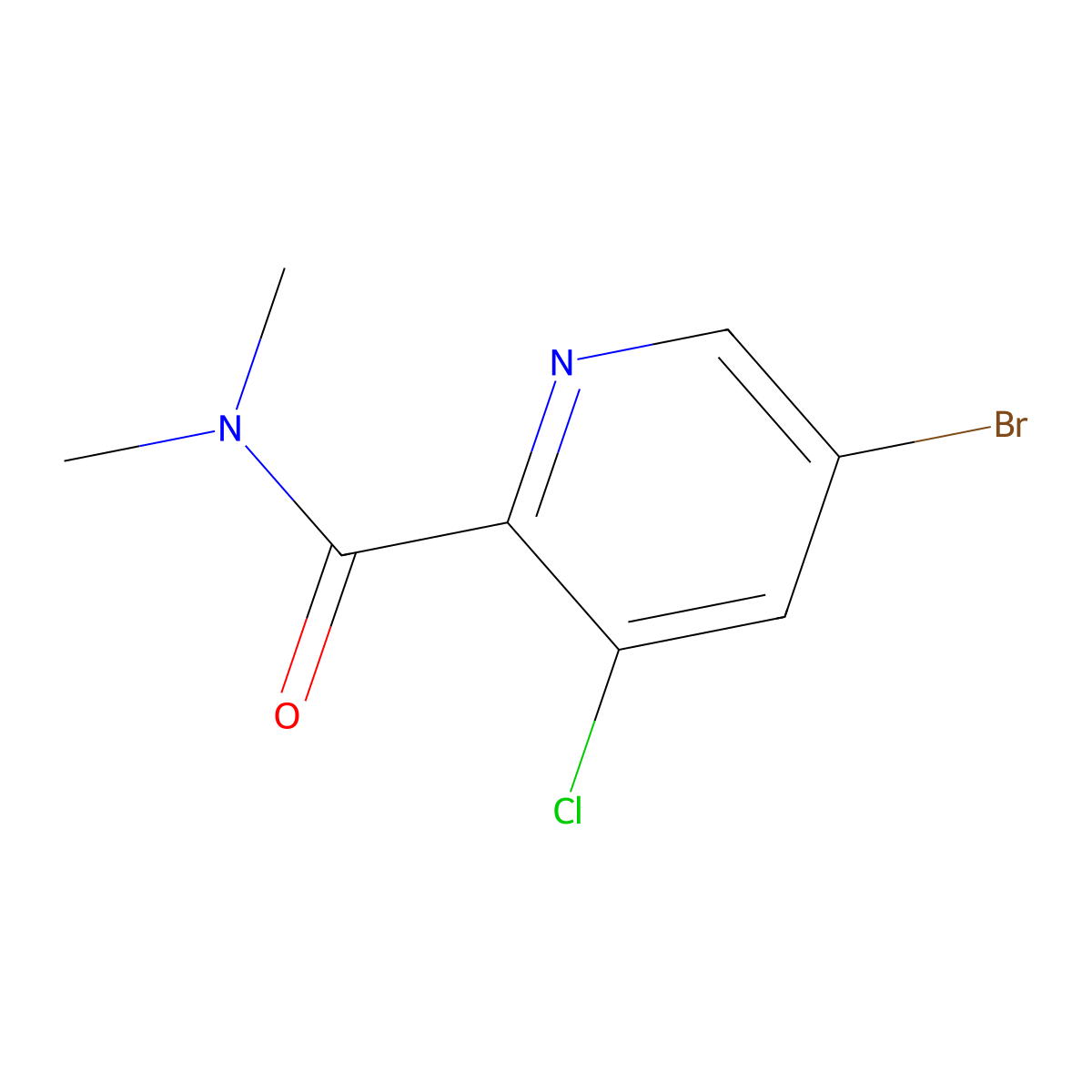 5-Bromo-3-chloro-N,N-dimethylpicolinamide molecular structure, CAS 2099056-23-0