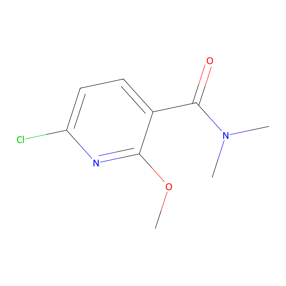 6-Chloro-2-methoxy-N,N-dimethylpyridine-3-carboxamide molecular structure, CAS 2099056-24-1