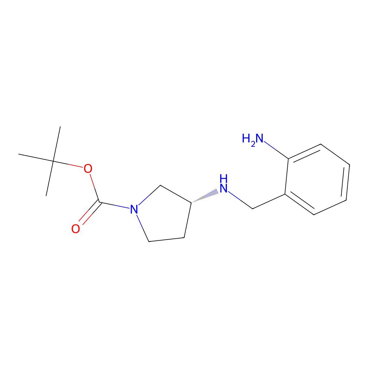 (3R)-1-Boc-3-{[(2-aminophenyl)methyl]amino}pyrrolidine molecular structure, CAS 2099108-24-2