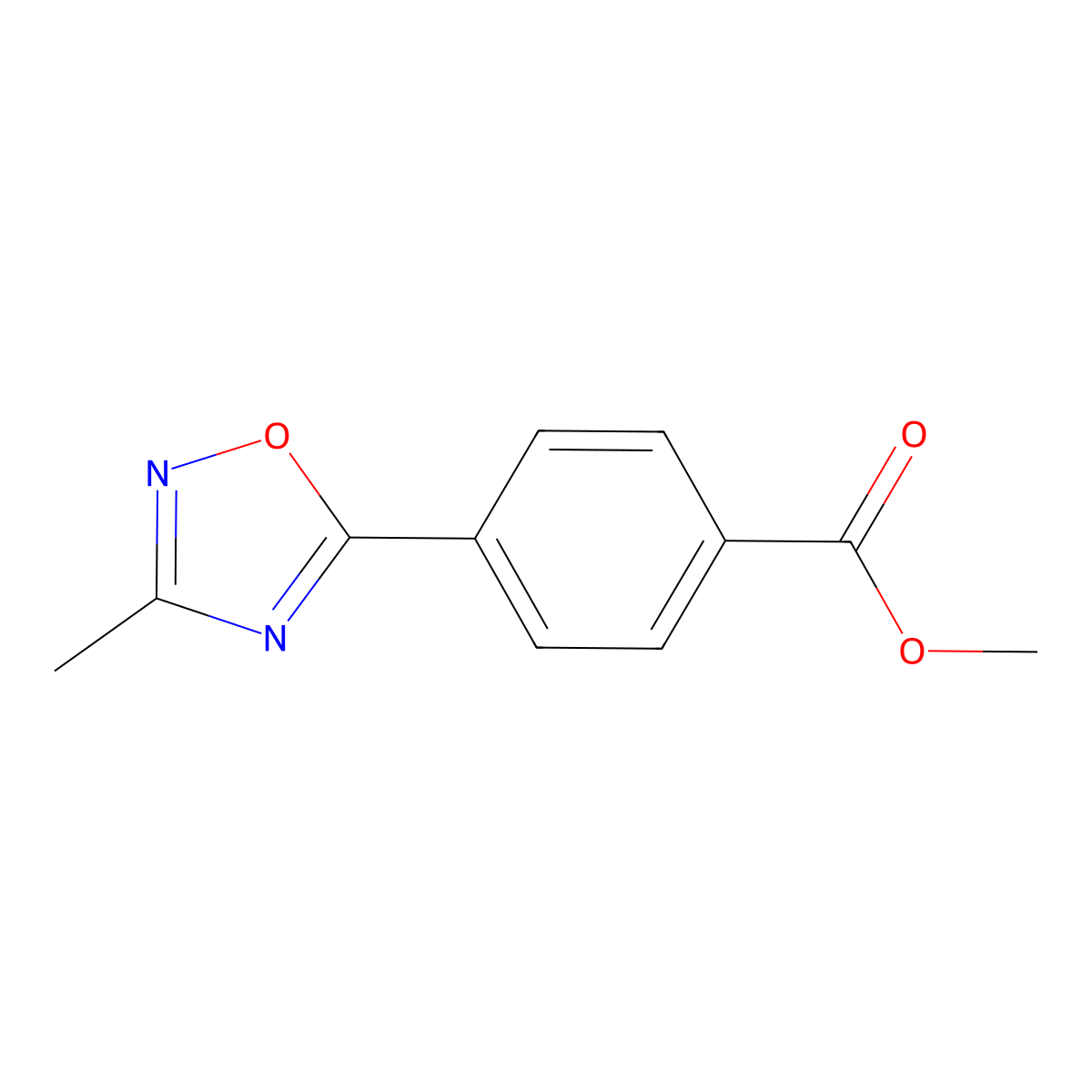 Methyl 4-(3-methyl-1,2,4-oxadiazol-5-yl)benzoate molecular structure, CAS 209912-44-7