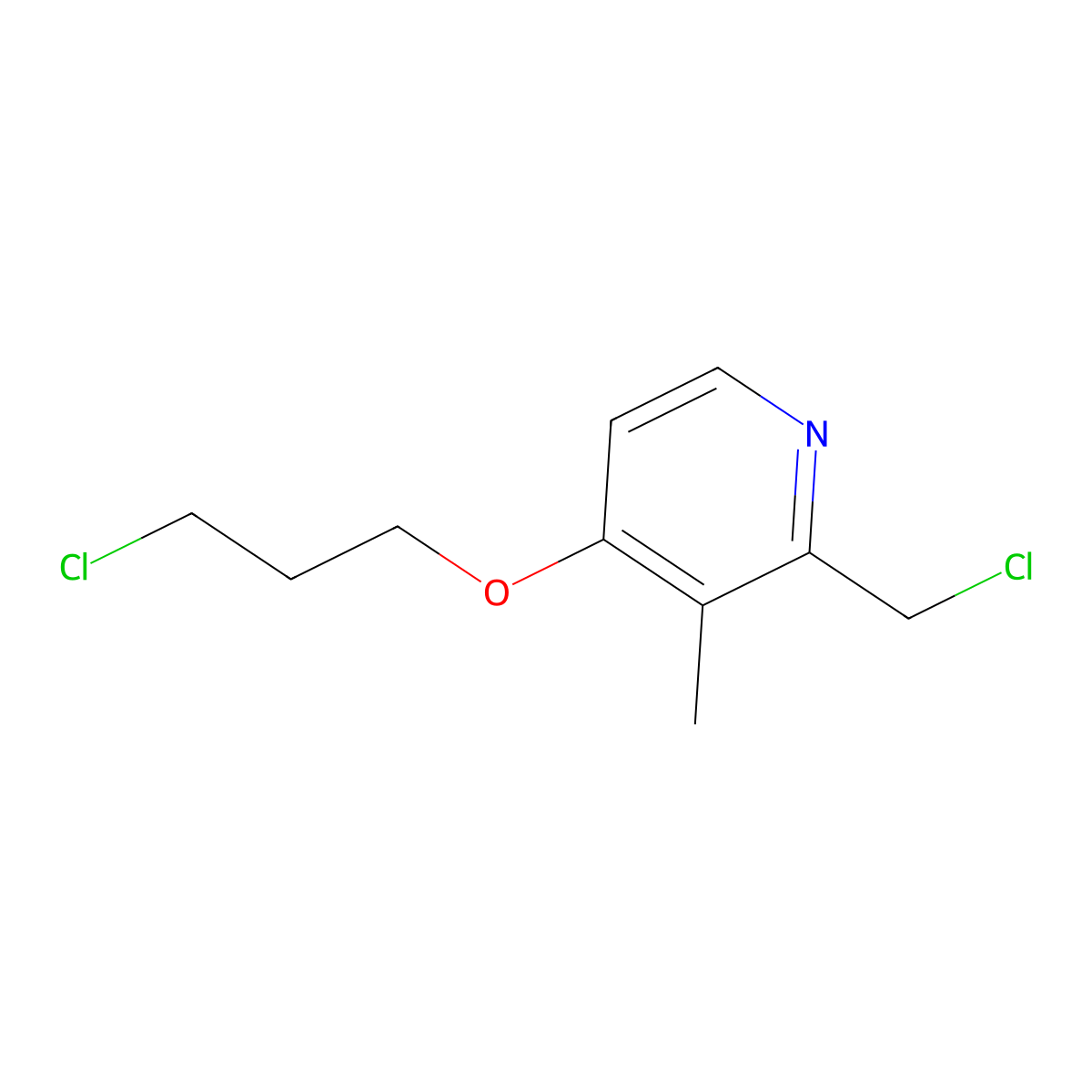2-(Chloromethyl)-4-(3-chloropropoxy)-3-methylpyridine molecular structure, CAS 209914-31-8