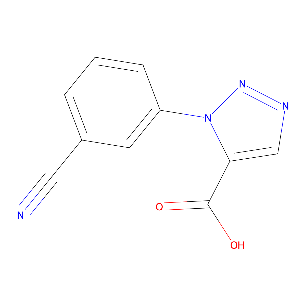 1-(3-cyanophenyl)-1H-1,2,3-triazole-5-carboxylic acid molecular structure, CAS 209917-04-4
