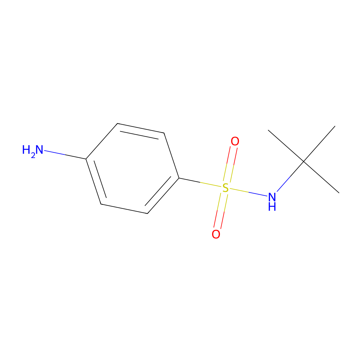 4-Amino-N-(1,1-dimethylethyl)benzenesulfonamide molecular structure, CAS 209917-48-6