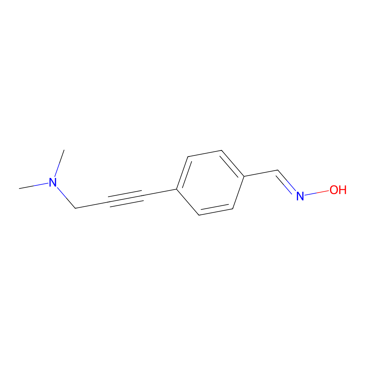 N-({4-[3-(Dimethylamino)prop-1-yn-1-yl]phenyl}methylidene)hydroxylamine molecular structure, CAS 209919-81-3