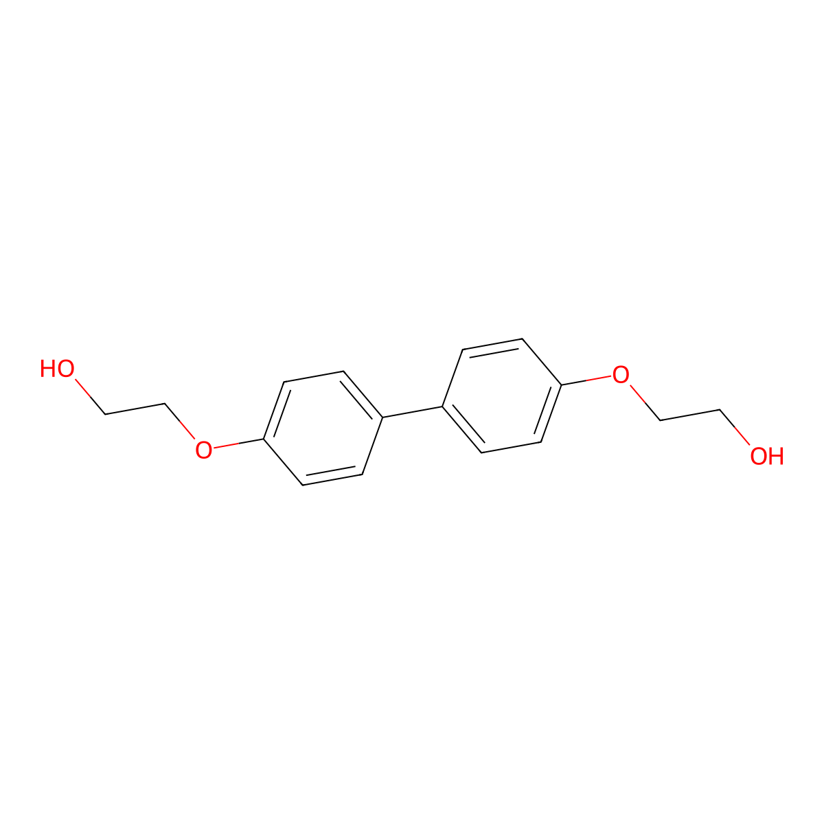 2,2'-((1,1'-Biphenyl)-4,4'-diylbis(oxy))bisethanol molecular structure, CAS 20994-26-7