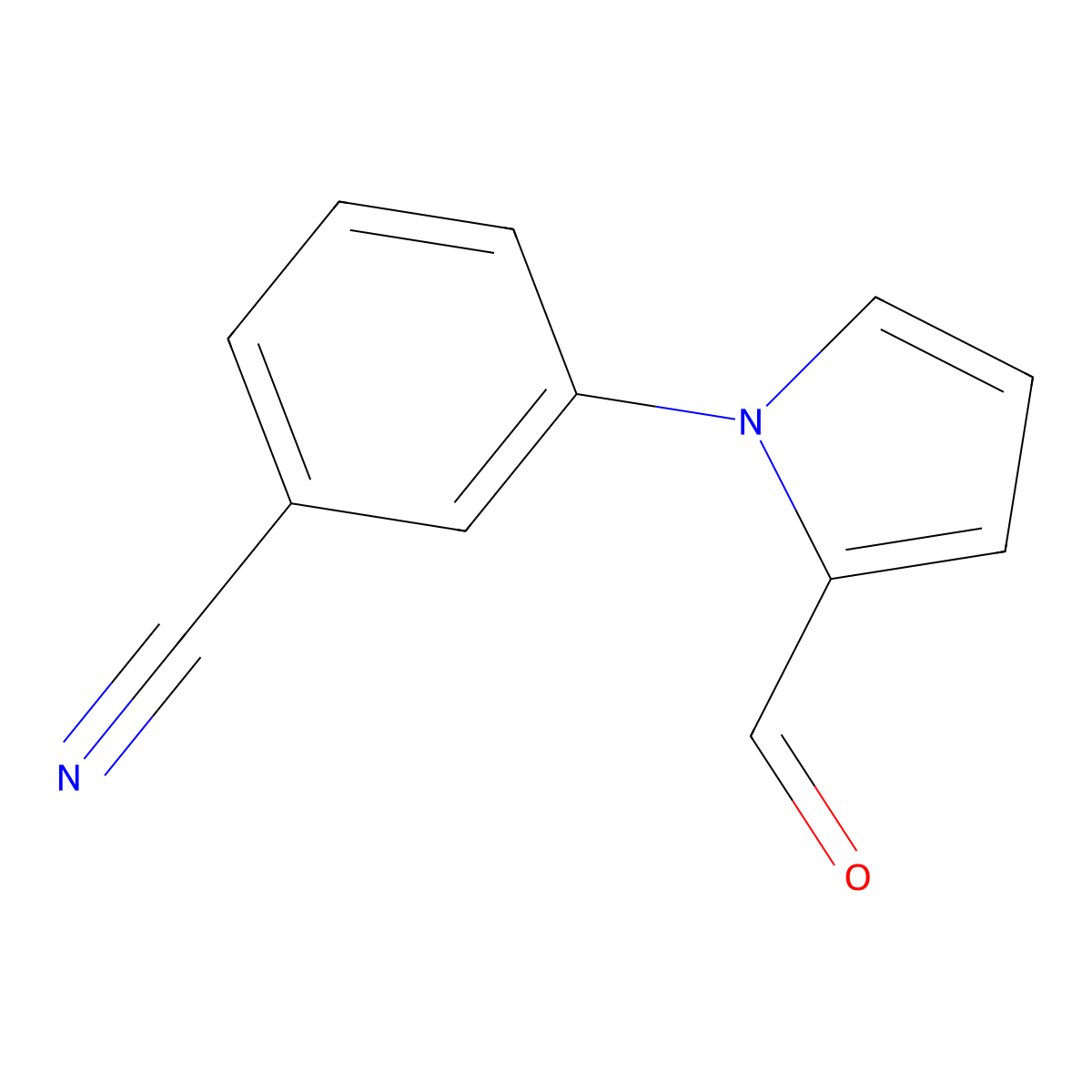 3-(2-formyl-1H-pyrrol-1-yl)benzonitrile molecular structure, CAS 209958-45-2