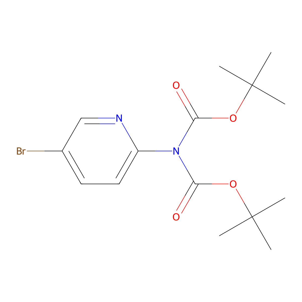 Di-tert-butyl (5-bromopyridin-2-yl)-2-imidodicarbonate molecular structure, CAS 209959-28-4