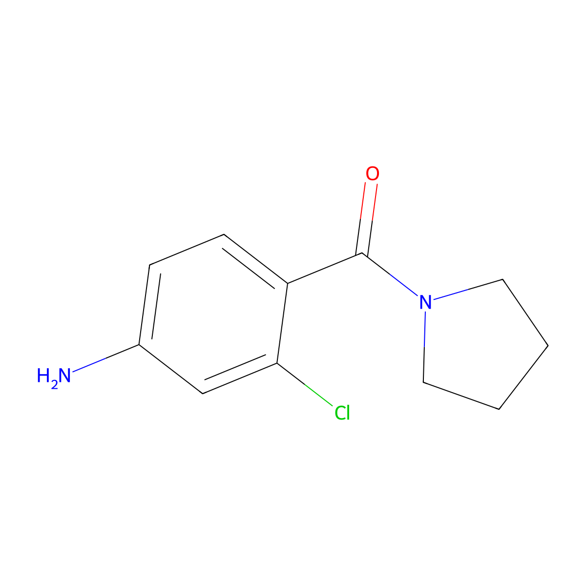 3-Chloro-4-[(pyrrolidin-1-yl)carbonyl]aniline molecular structure, CAS 209959-69-3
