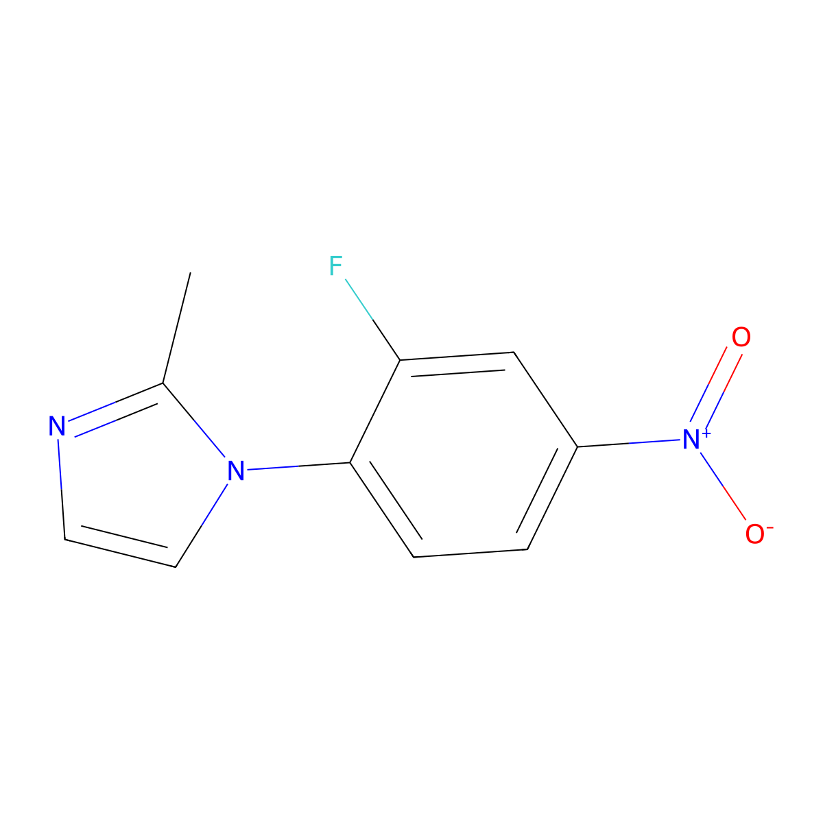 1-(2-fluoro-4-nitrophenyl)-2-methyl-1H-imidazole molecular structure, CAS 209960-26-9