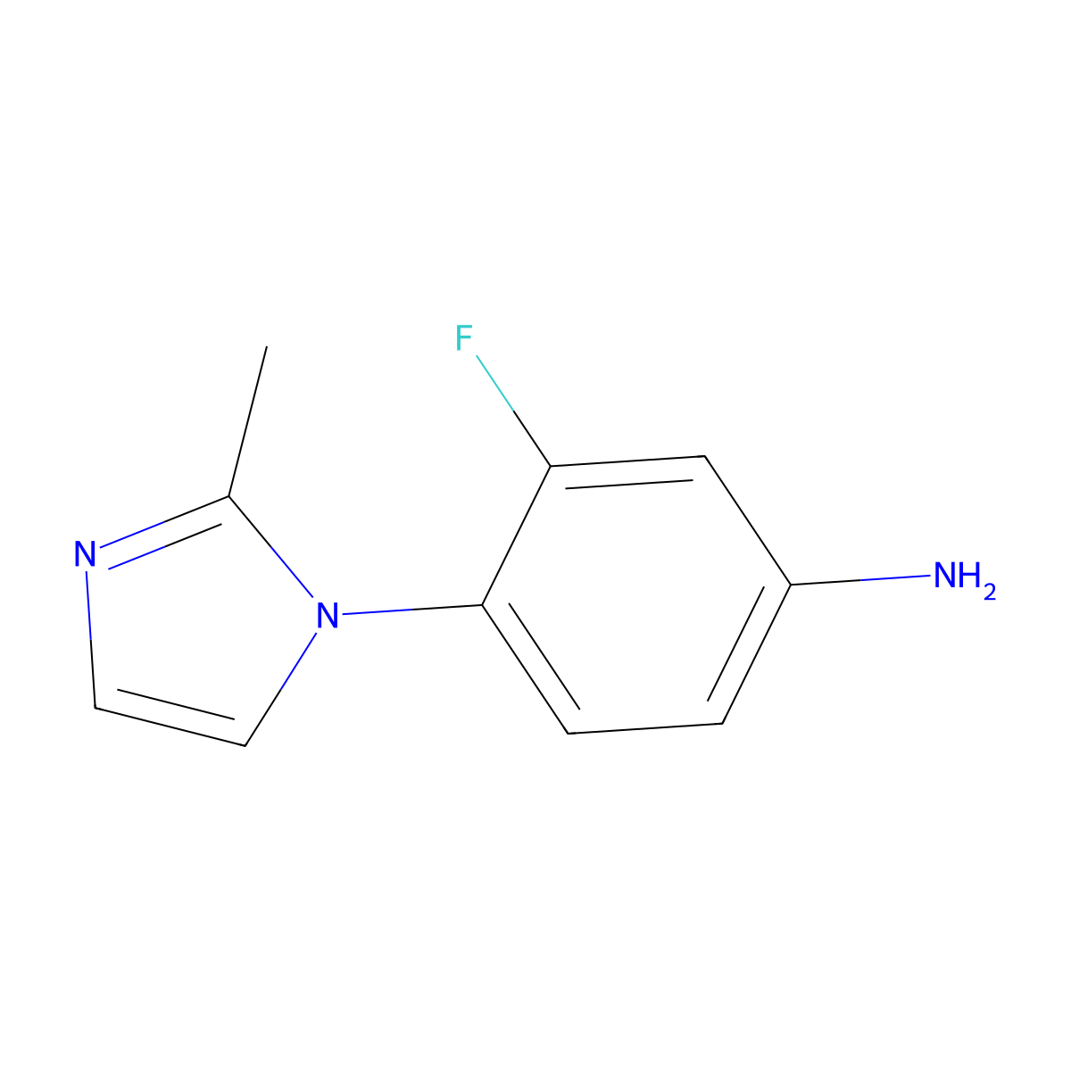 3-fluoro-4-(2-methyl-1H-imidazol-1-yl)aniline molecular structure, CAS 209960-27-0