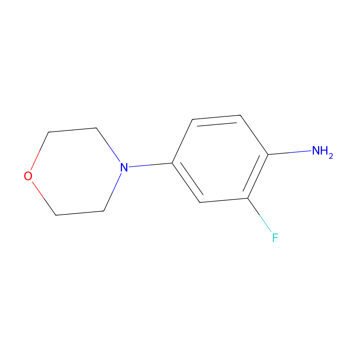 2-Fluoro-4-(morpholin-4-yl)aniline molecular structure, CAS 209960-29-2