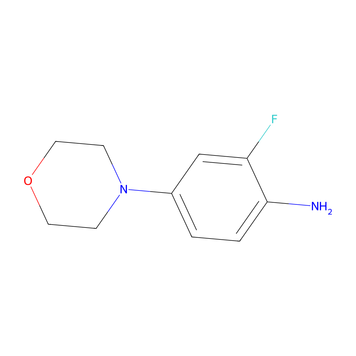 2-Fluoro-4-(morpholin-4-yl)aniline molecular structure, CAS 209960-29-2