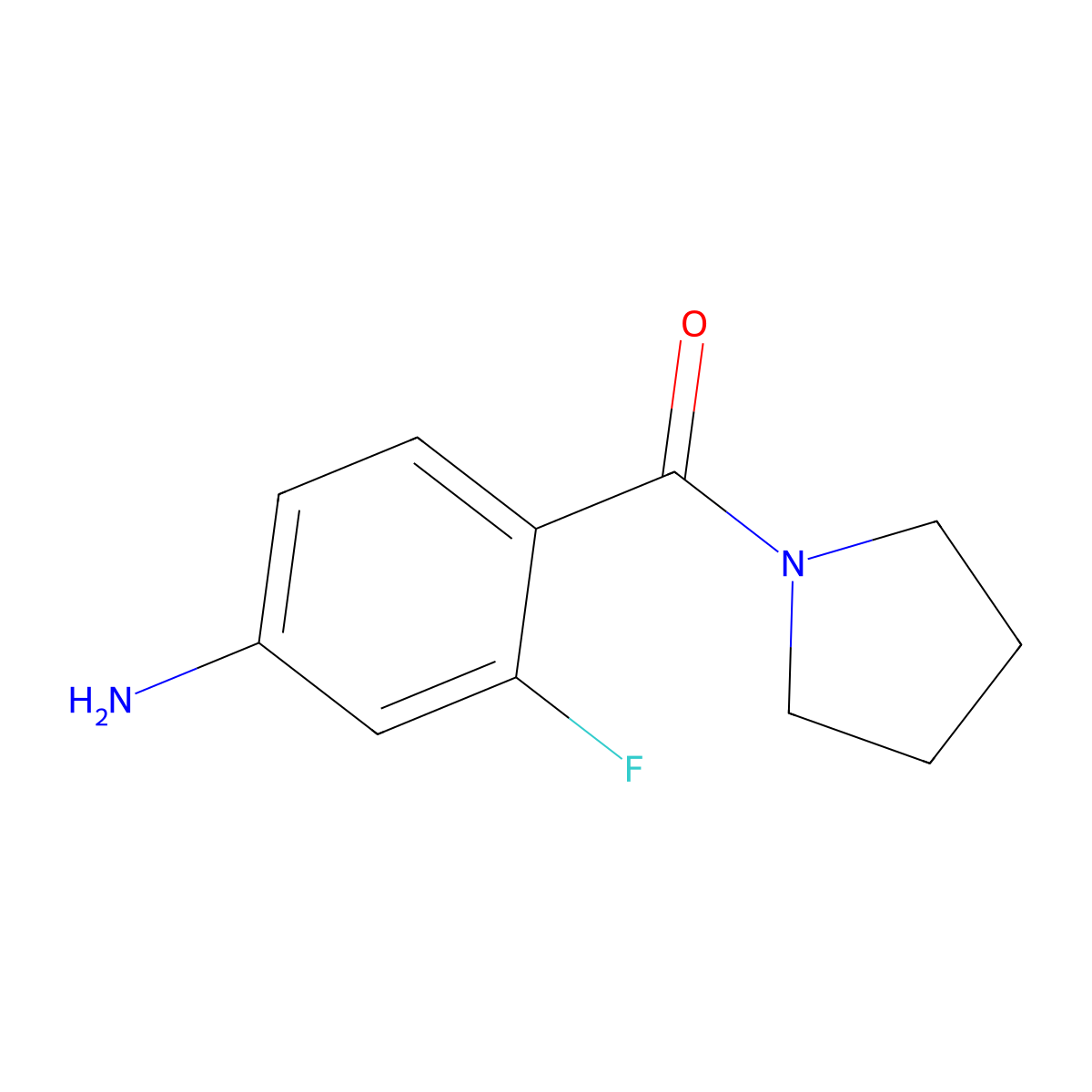 3-Fluoro-4-(pyrrolidine-1-carbonyl)aniline molecular structure, CAS 209960-86-1