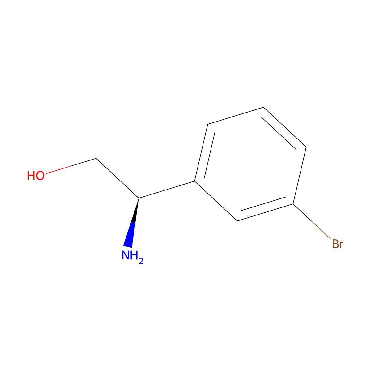 (2R)-2-Amino-2-(3-bromophenyl)ethan-1-OL molecular structure, CAS 209963-04-2