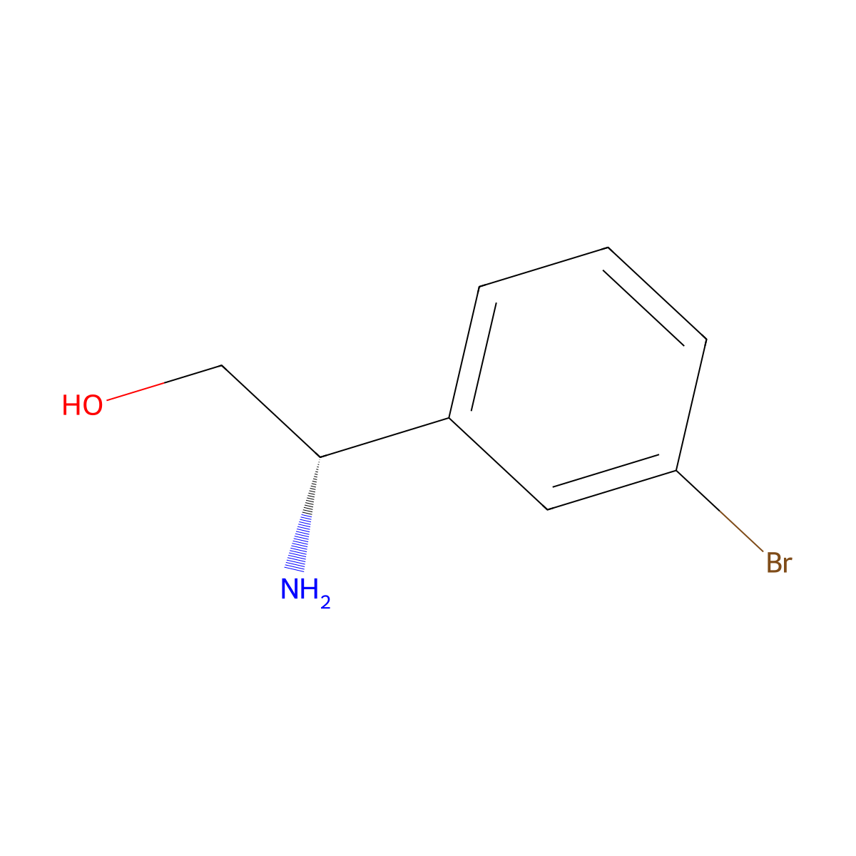 (S)-2-amino-2-(3-bromophenyl)ethanol molecular structure, CAS 209963-05-3